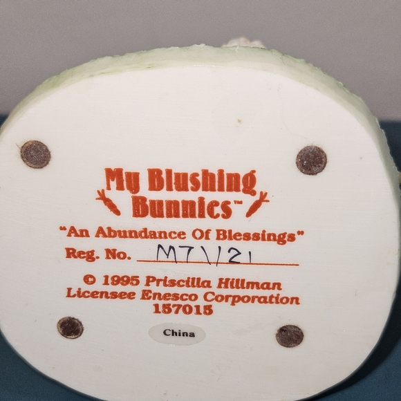 My Blushing Bunny Enesco Figurine An Abundance Of Blessing - Picture 5 of 5